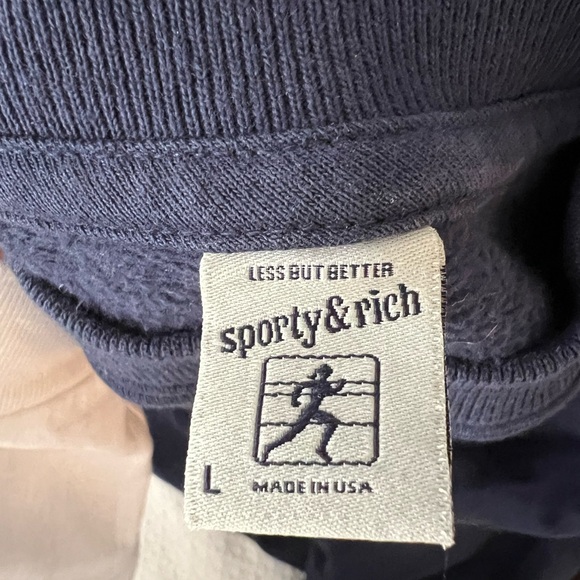 Sporty & Rich Navy Crewneck Sweatshirt - Picture 3 of 4